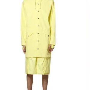 NWT RAINS Yellow Hooded Raincoat L unisex